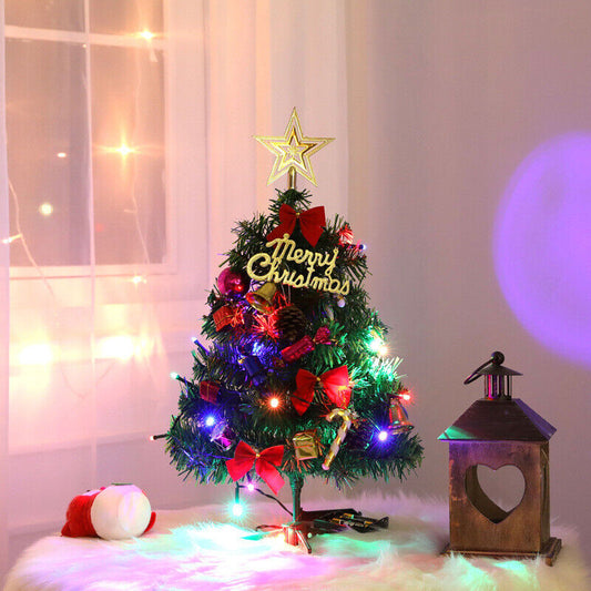 60 Long Tabletop Artificial Small Mini Christmas Tree W LED Lights Ornament