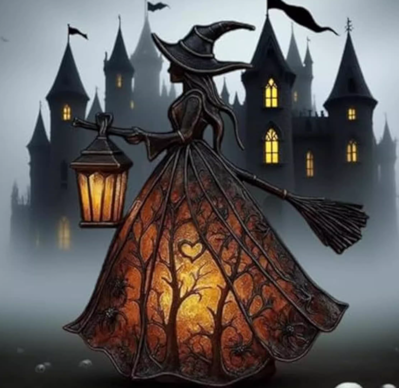 Witch Lamp Halloween Decoration Table Lamp