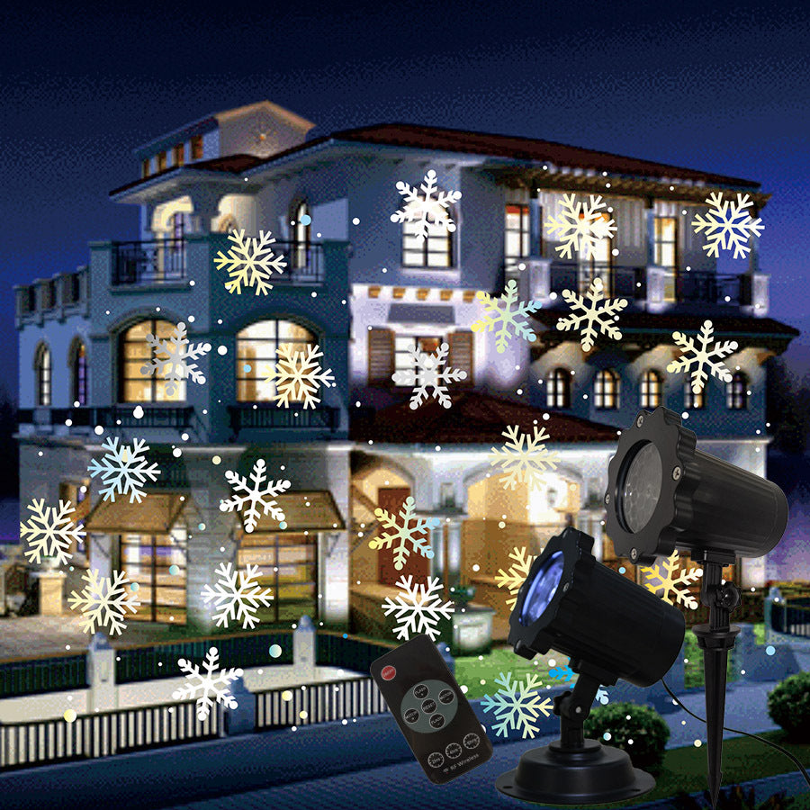 LED Blizzard Snowflake Outdoor Lawn Projector Light