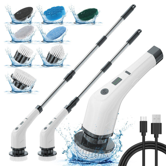 6 In 1 And 10 In 1 Electric Spin Scrubber Cleaning Brush Wireless Adjustable Multifunctional Gadgets For Bathroom Kitchen Windows Toilet
