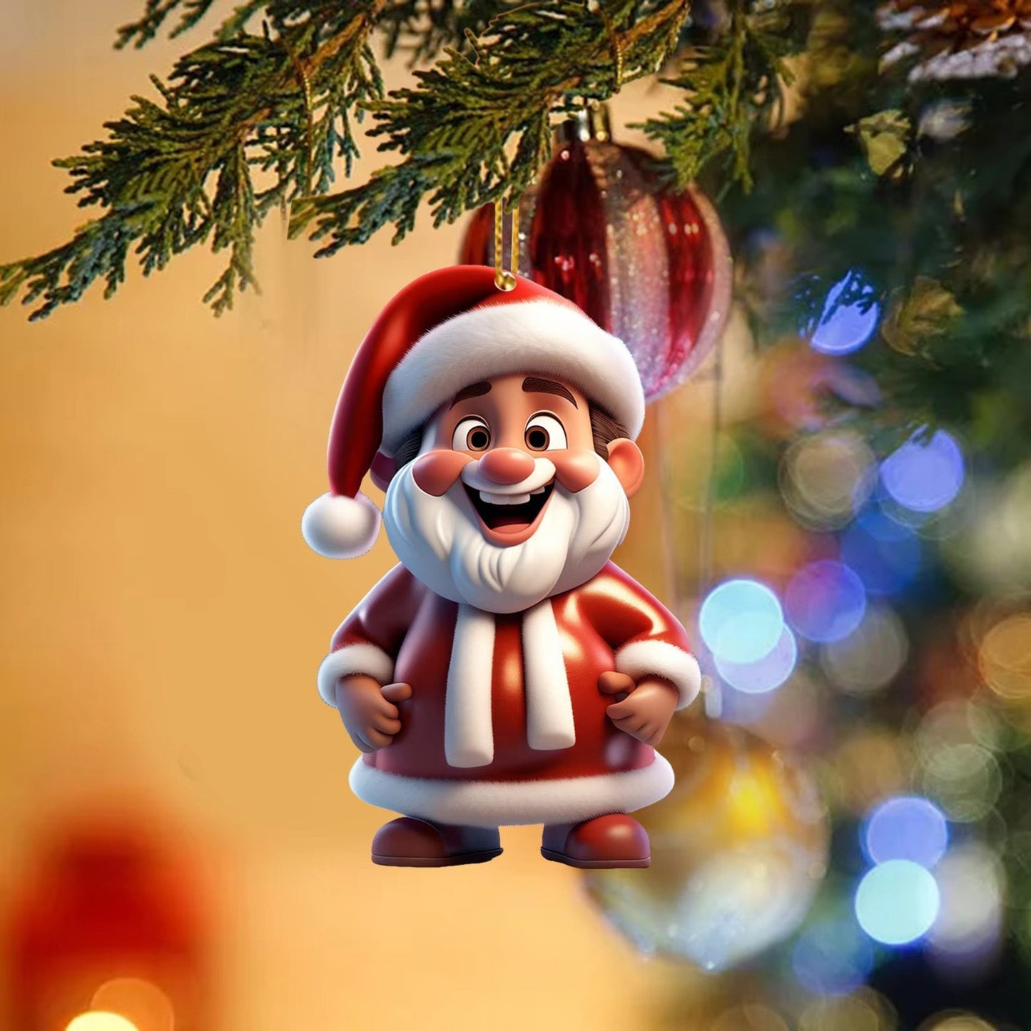 Acrylic Santa Claus Festival Atmosphere Decorations Pendant