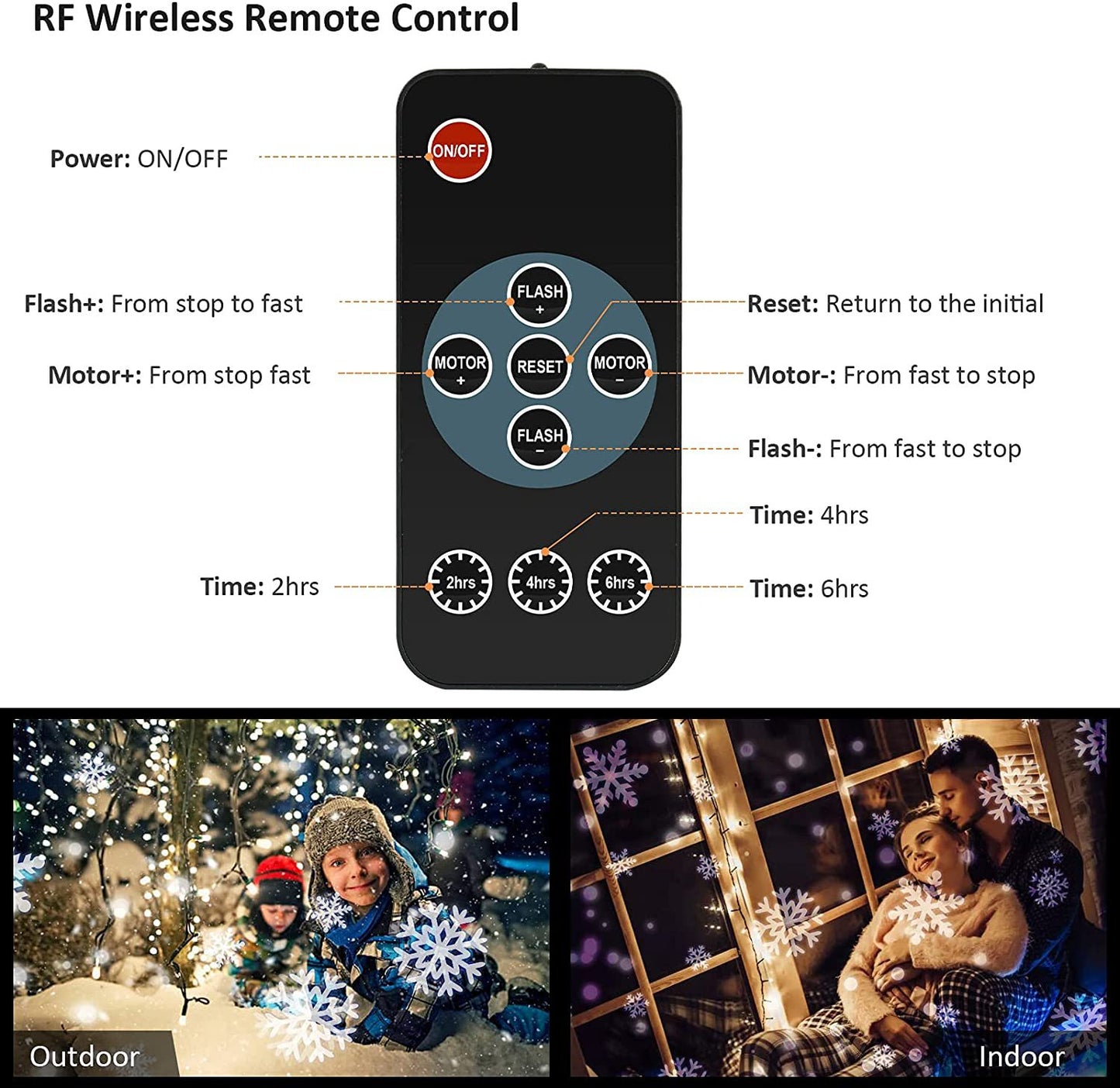 LED Blizzard Snowflake Outdoor Lawn Projector Light