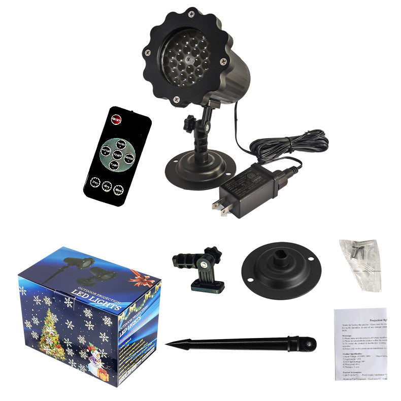 LED Blizzard Snowflake Outdoor Lawn Projector Light