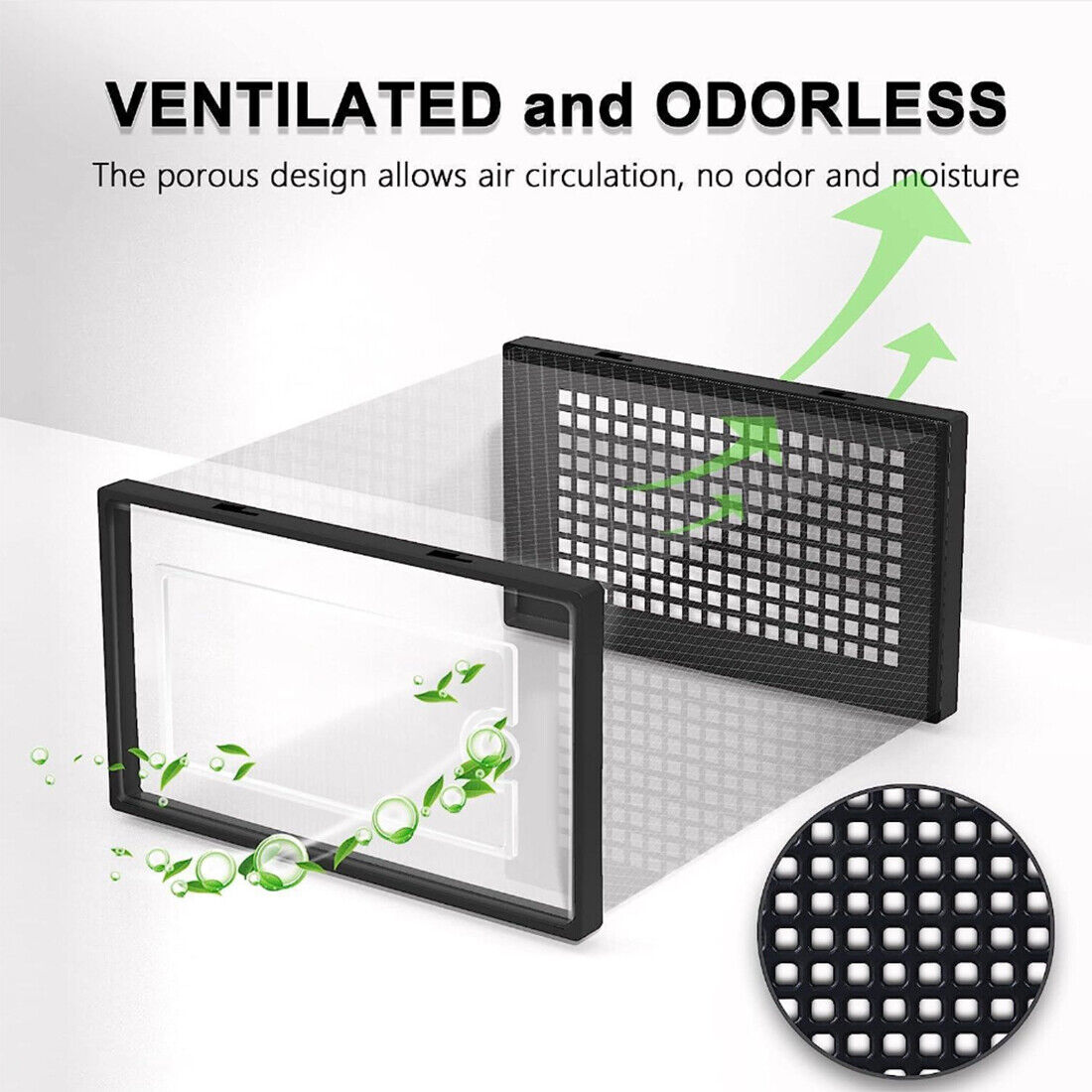 12Pcs Transparent Clear Shoe Storage Box Rack Plastic Organizer Boxers Stackable White Black